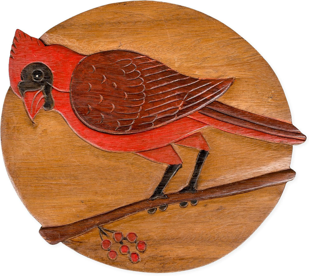 Sea Island Imports Cardinal Design Hand Carved Acacia Hardwood Decorative Sho...