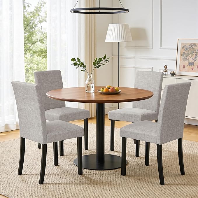 CHUN YI Upholstered Dining Chairs Set of 4, Fabric Dining Room Chairs with So...