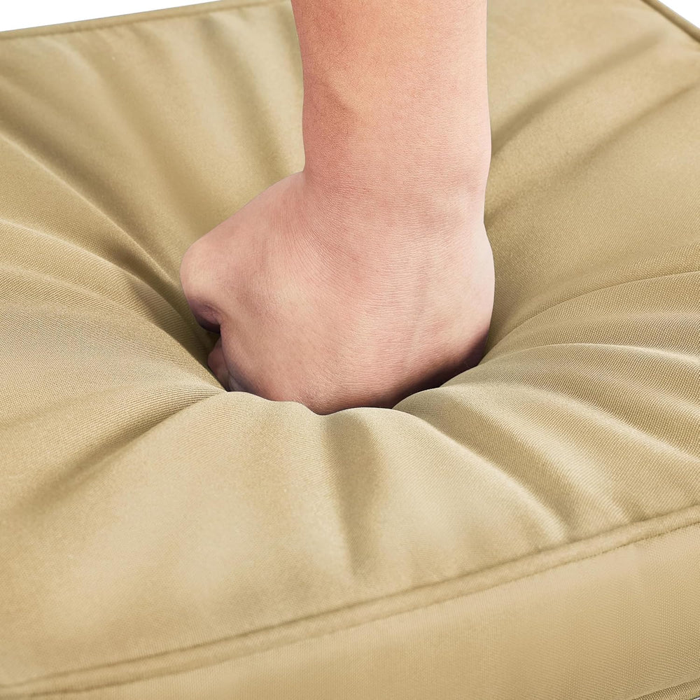 Yaheetech Wicker Ottomans, Set of 2 Footrest with Removable Cushion, 2pcs PE ...