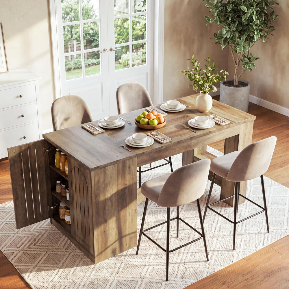 Tribesigns 78.7" Kitchen Island with 3-Tier Storage, Rustic Brown | Farm...