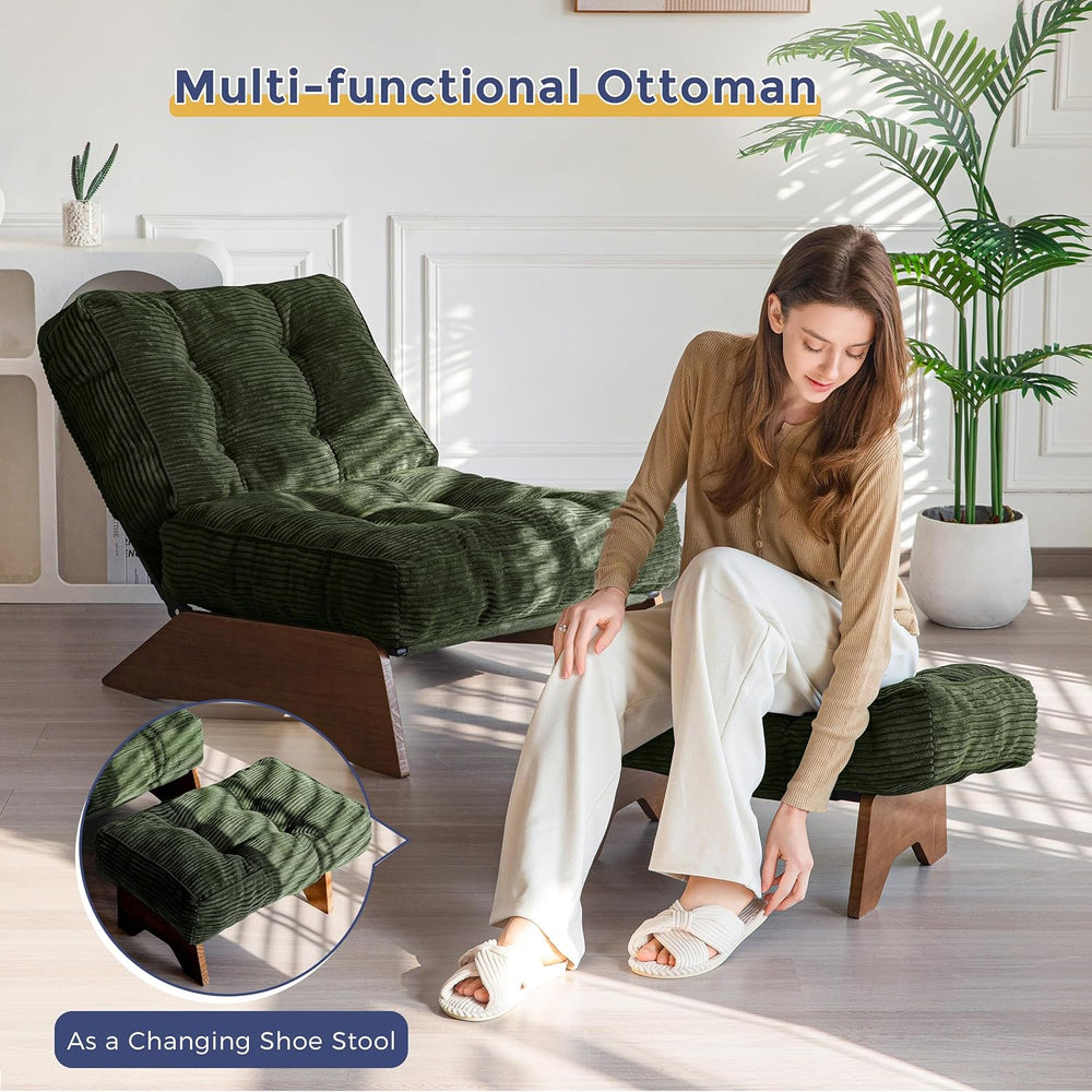 MAXYOYO Accent Chair with Ottoman, Lounge Chair with Adjustable Backrest | Tu...