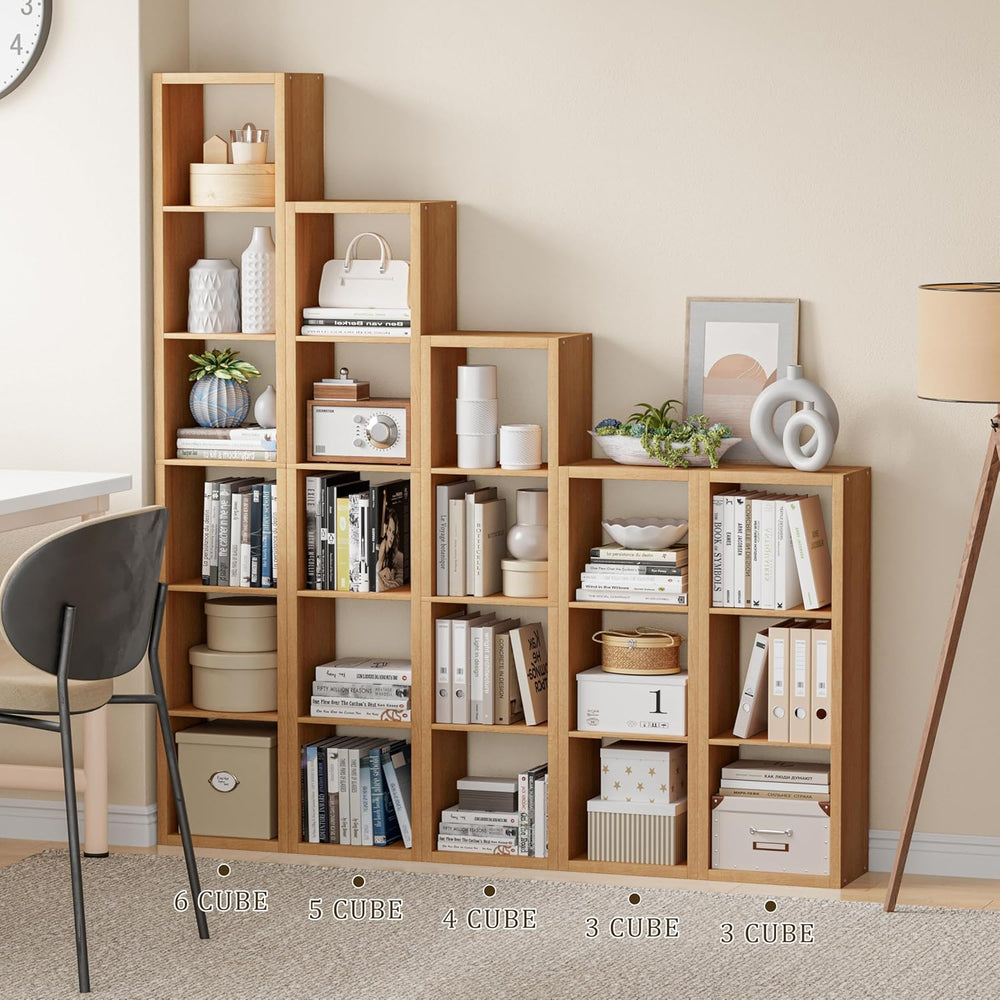 Cube Storage Organizer Bookcase, Small 4 Tier 11 inch Open Back Cubical Shelf...