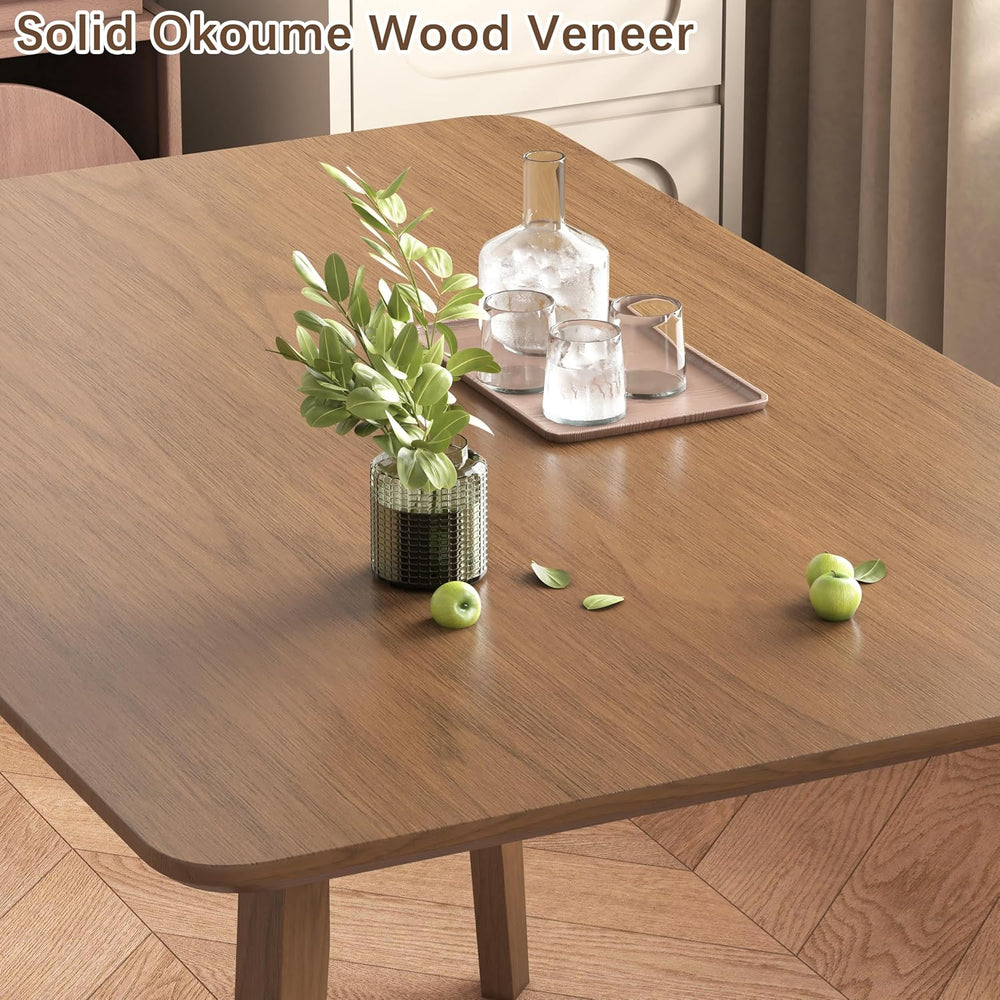 WiberWi 5 Piece Dining Table Set for 4, Solid Wood Kitchen Table Chairs Set o...