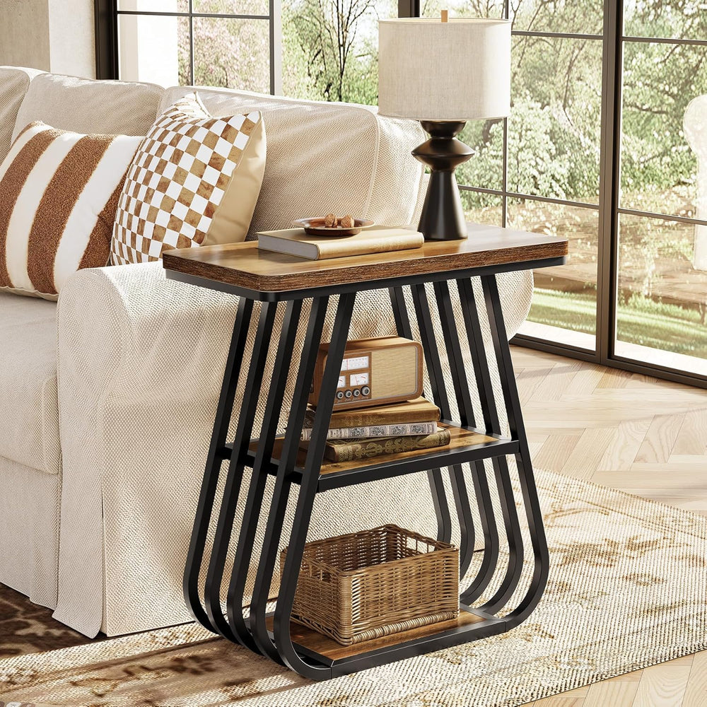 LITTLE TREE End Table for Living Room, 3-Tier Side Table for Small Spaces, In...