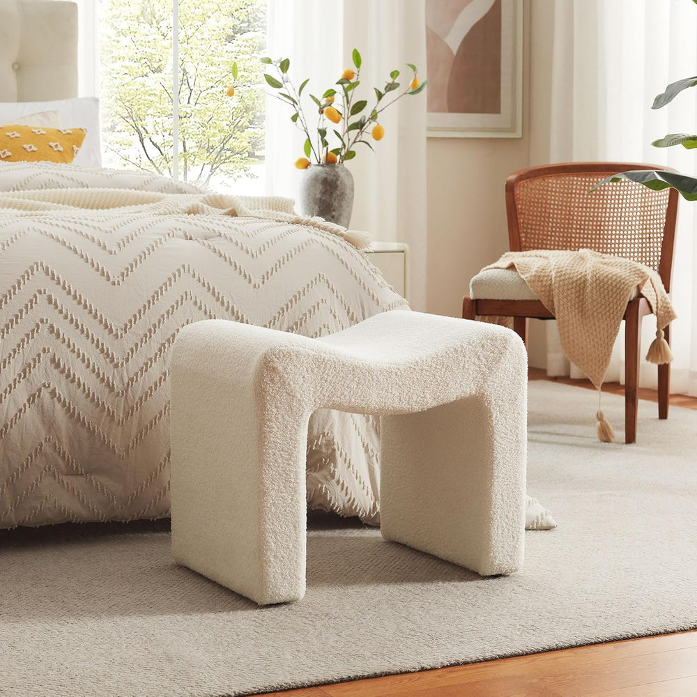 Ottoman Vanity Stool Chair Small Footstool Seating Backless | Modern Foot Res...
