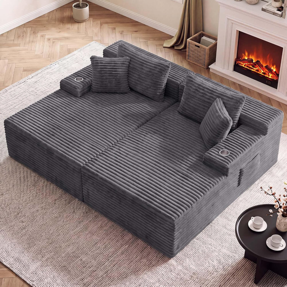 85'' Loveseat Chaise Lounge Chair, Oversized Double Couch | Deep Seat...