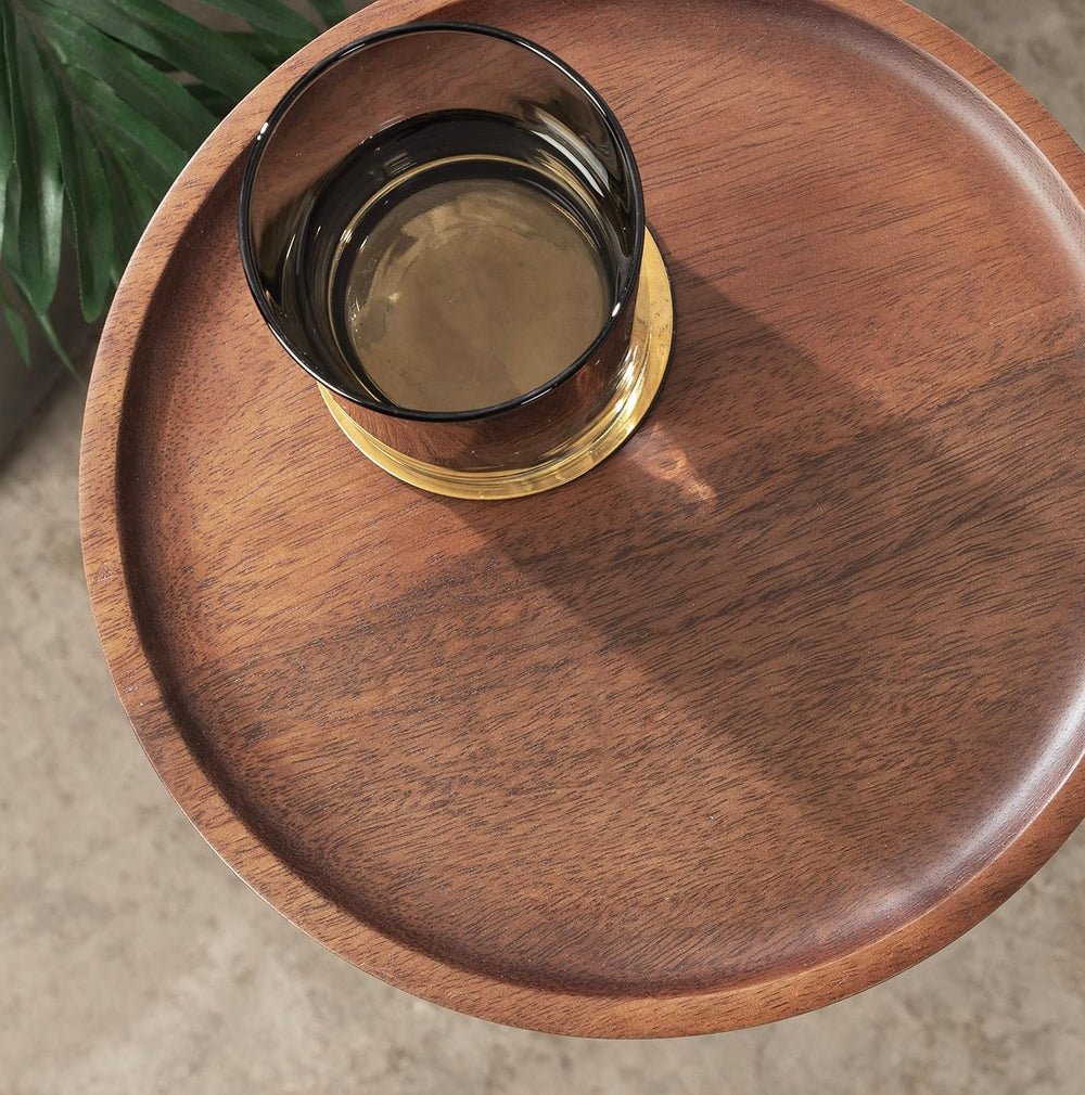 Kate and Laurel Xyler Modern Metal and Wood Round Drink Table | 10 x 10 x 24,...
