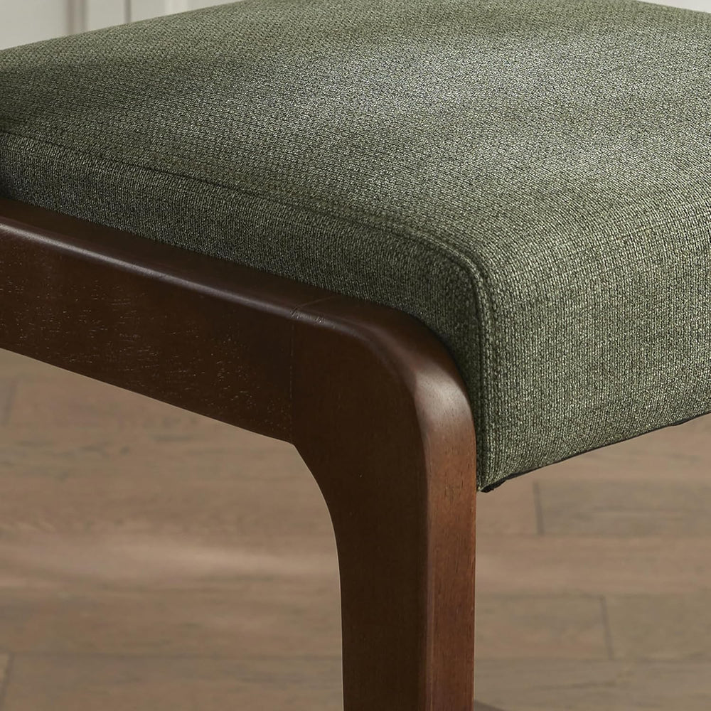 VKNOW 25.7" Counter Height Bar Stools Set of 4 with Rubberwood Legs, Green