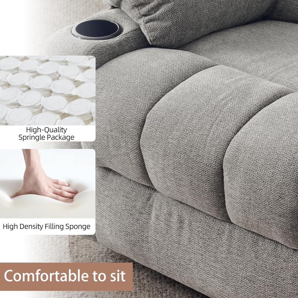 Ketaiyou Rocker Swivel Recliner Chair for Adults, Overstuffed Large Manual Re...