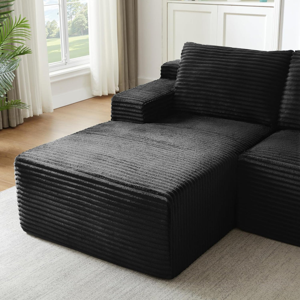 Eafurn 96" L Shaped Cloud Sectional Couch with Chaise, Deep Seat Modular...