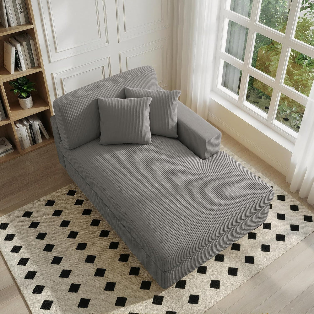 Chaise Lounge Chair Indoor, Oversized Upholstered Sofa Bed for Living Room, C...