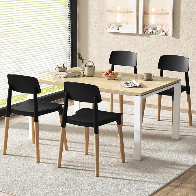 Giantex Modern Dining Chairs Set of 4, Plastic Dining Side Chair Set w/Sturdy...