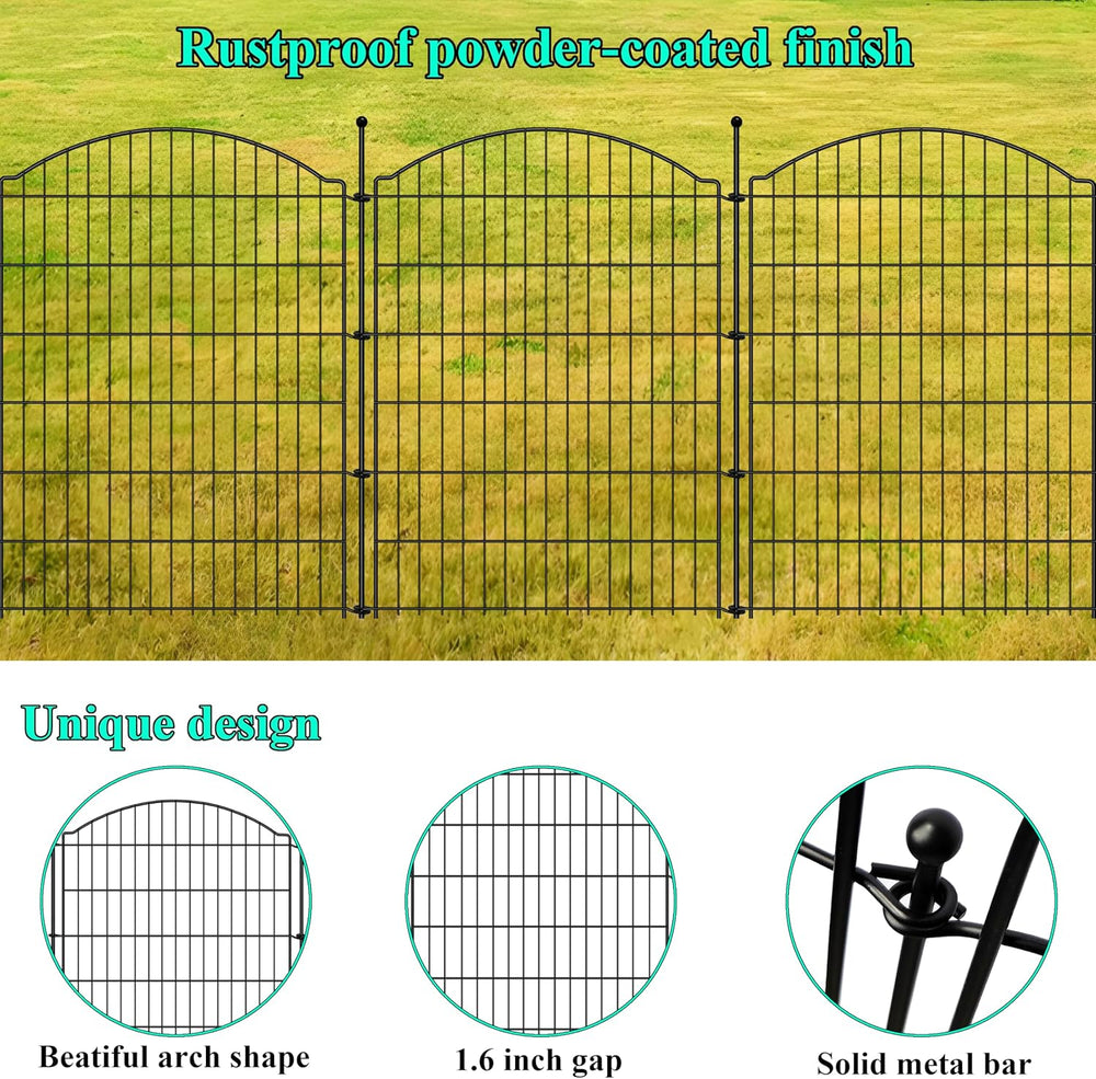 Decorative Garden Fences 40in x 24ft, 10 Pack Outdoor Fencing Animal Barrier ...