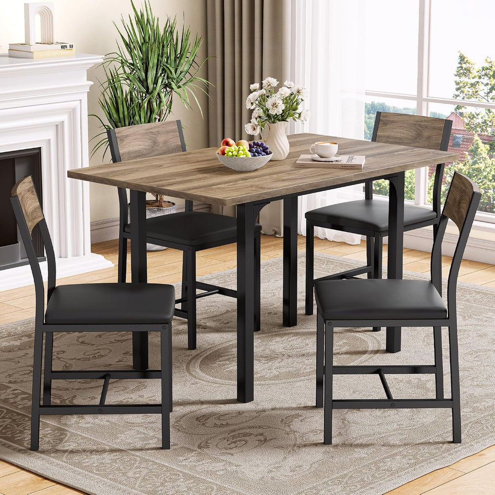 IRONCK Dining Table Set for 4, Extendable Kitchen Table Chairs Set of 4 | Din...