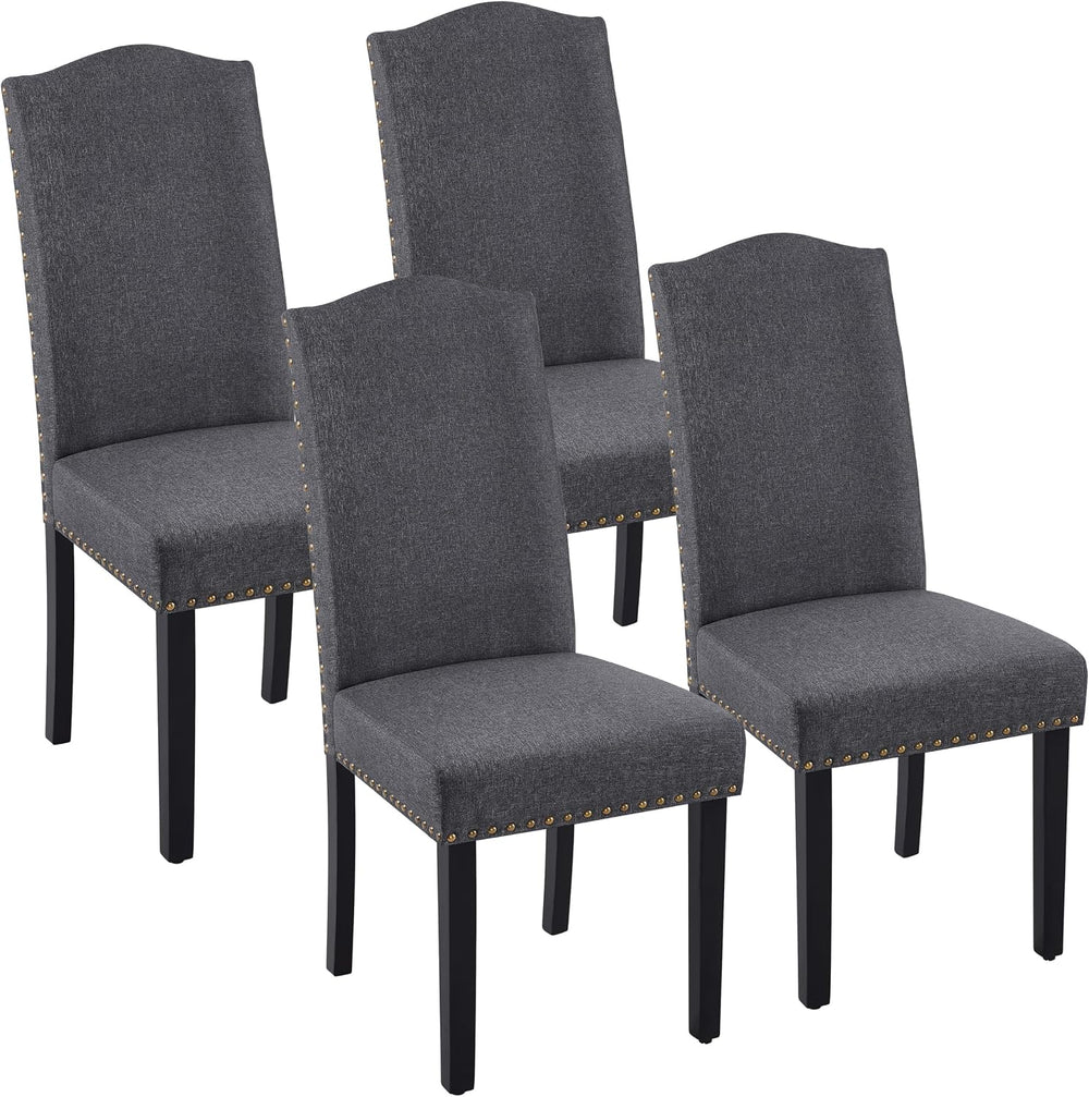 Yaheetech Dining Chairs Set of 4 High Back Parson Chairs Dark Gray