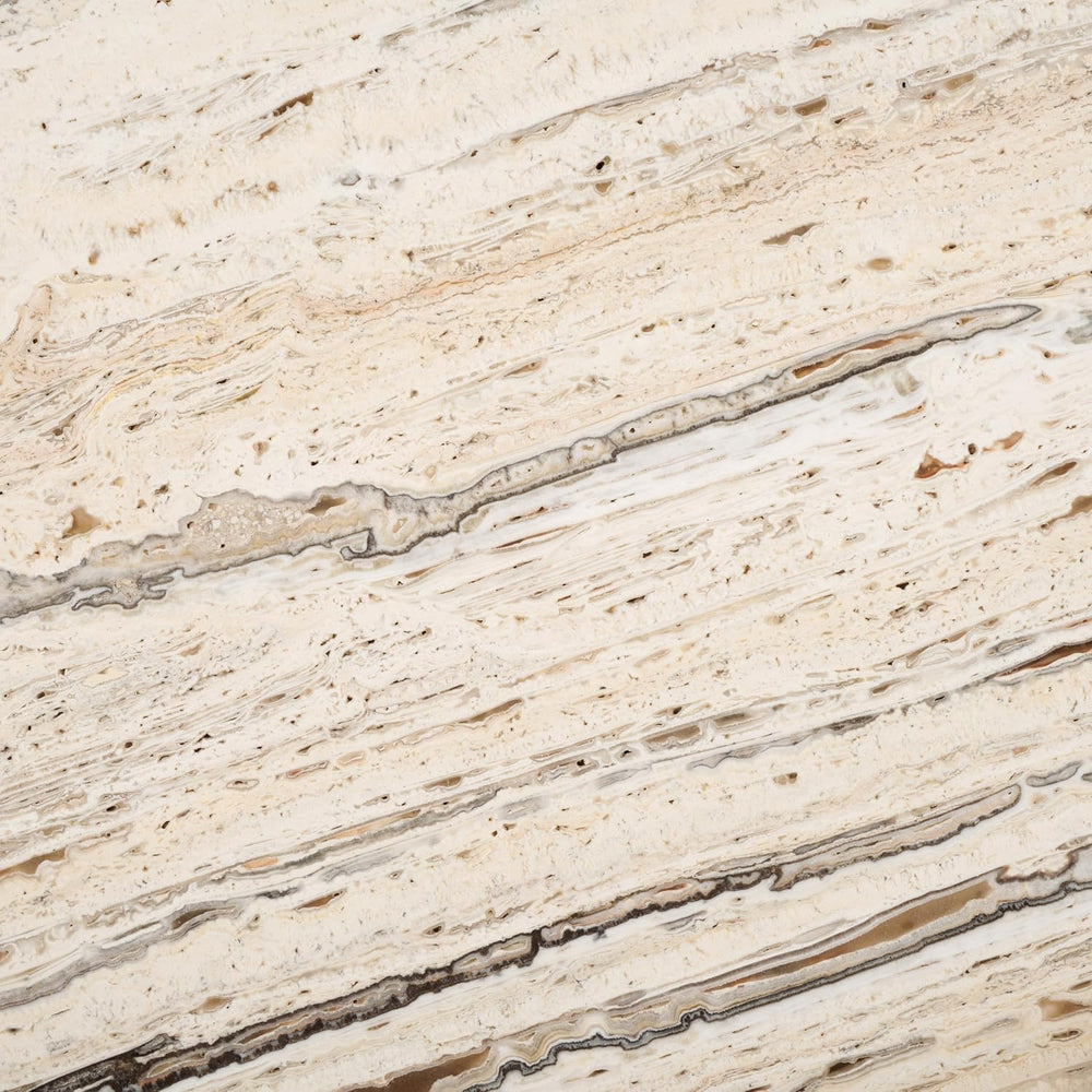 SAFAVIEH Couture Collection - Damarcus Travertine & Solid Wood Accent Tab...
