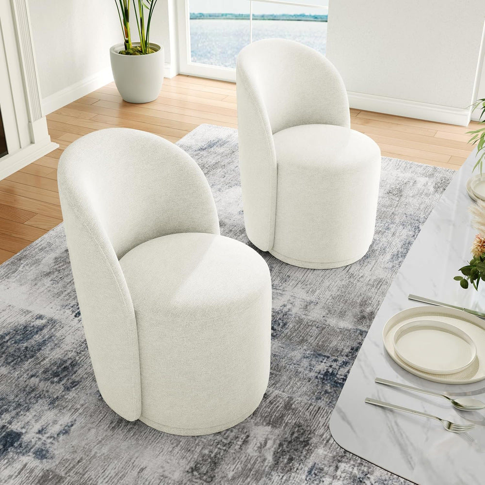 Swivel Barrel Dining Chairs, Upholstered Modern Accent Chair for Living Room,...