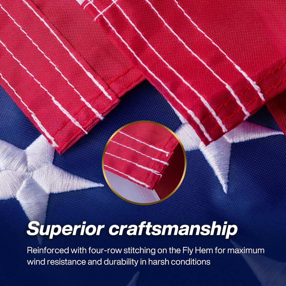 American Flag 6x10 ft Long Lasting US Flag, Heavy Duty Polyester, Embroidered...