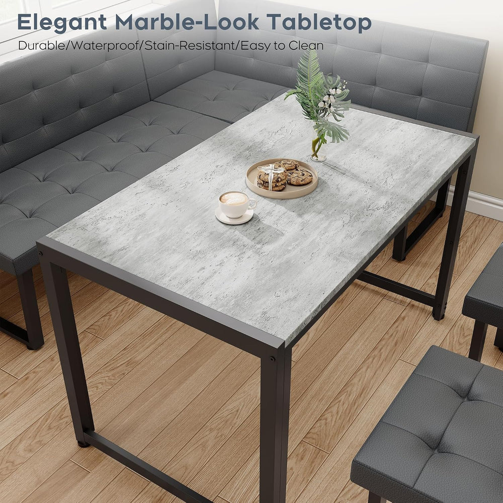 Yechen Corner Dining Table Set with Upholstered Banquette, 70 Inch 5-Piece Ki...