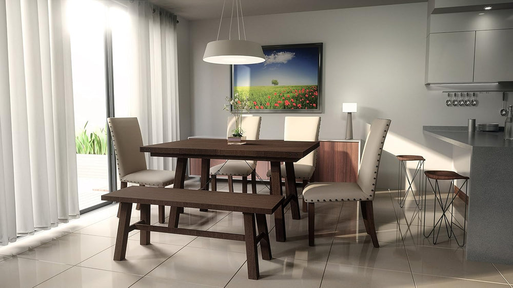 Cortesi Home Figi Dining Bench, Rustic Wood