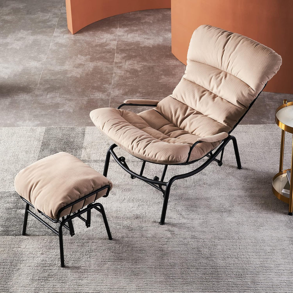 ovios Glider Rocking Chair with Ottoman, Mid-Century Modern Recliner Chair wi...