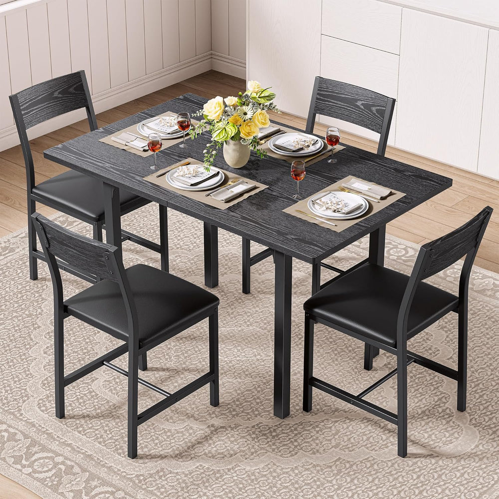 IRONCK Dining Table Set for 4, Extendable Kitchen Table Chairs Set of 4 | Din...