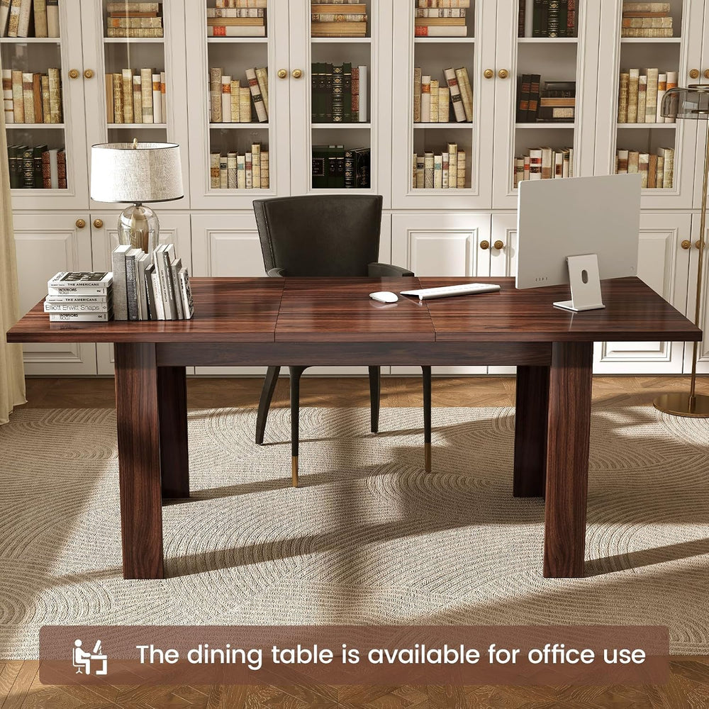 Miereirl 59"–77" Extendable Farmhouse Dining Table for 6–8, Space-S...