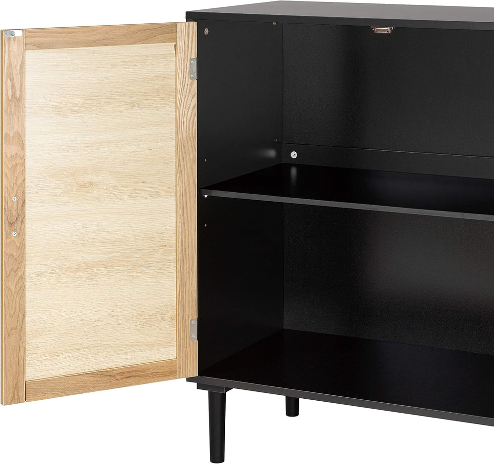 Finnhomy Sideboard Buffet Cabinet, Kitchen Storage Sideboard with Rattan Deco...