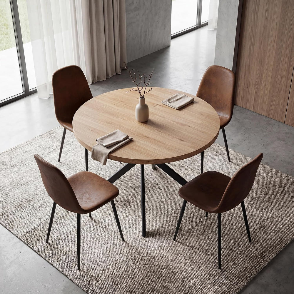 Round Dining Table Set for 4, Round Kitchen Dining Table and Chairs Set for 4...