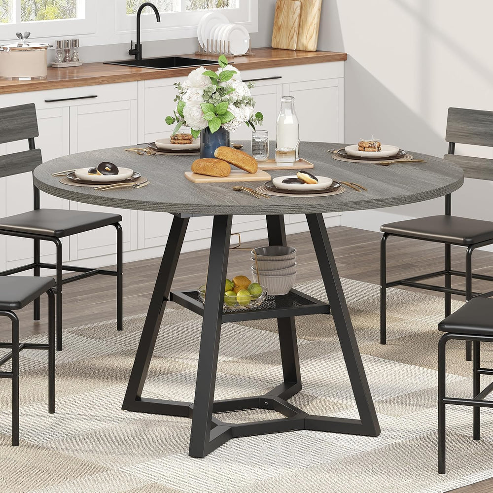 knoworld 47" Round Dining Table for 4, Kitchen Tables Dining Room Circle...