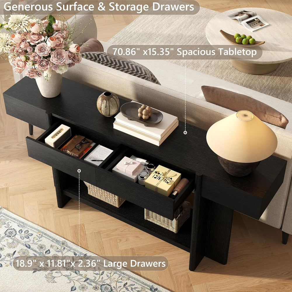 Einhomn 70.8" Long Console Table, 2 Drawer Entryway Table with Colorful ...