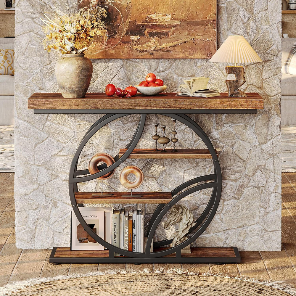 Huuger 41.3 Inch Entryway Table with Artistic Curved Metal Frame,Sofa Table |...