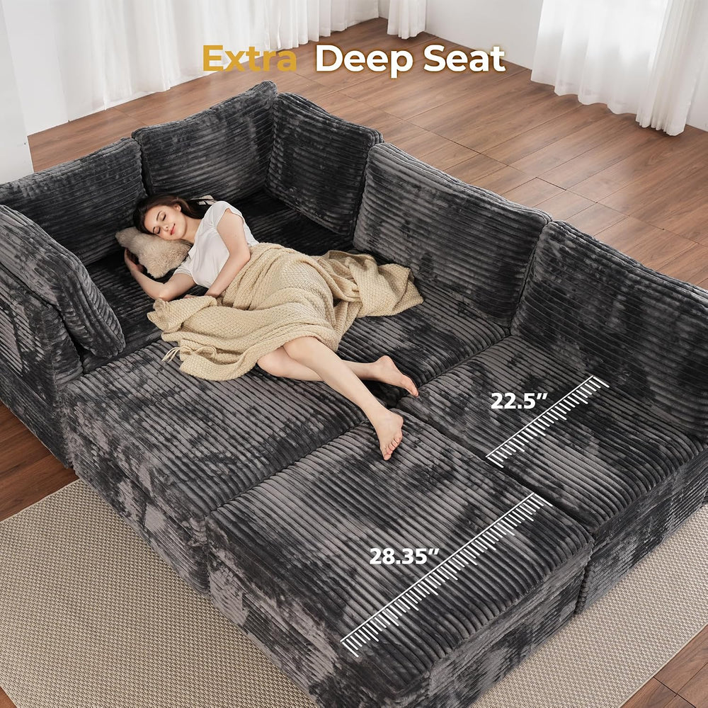HOOOWOOO Cloud Sectional Couch,Modular L Shaped Sofa for Living Room,65x65 Fr...