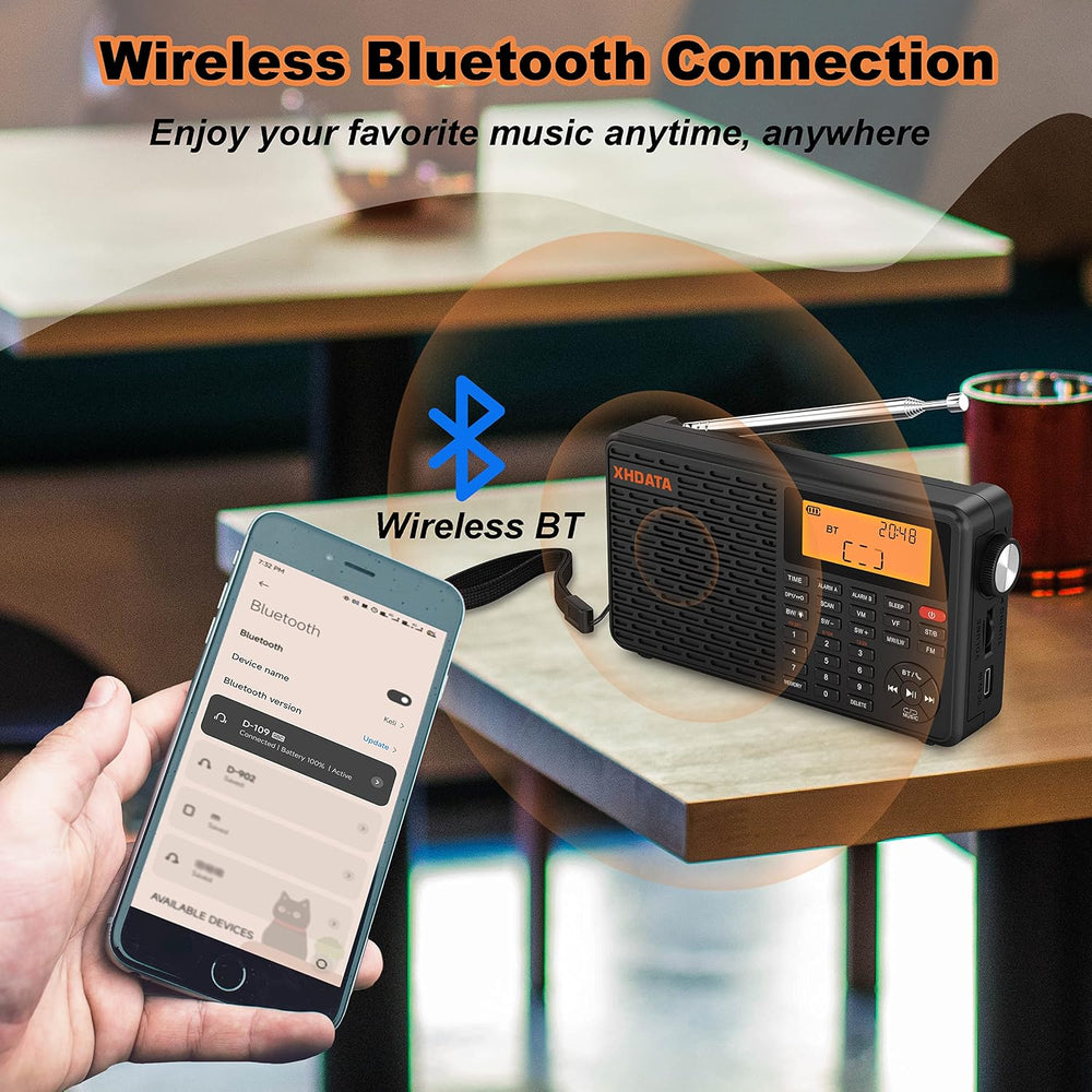 XHDATA D109 Portable Radio AM FM SW LW Shortwave Receiver Good Reception