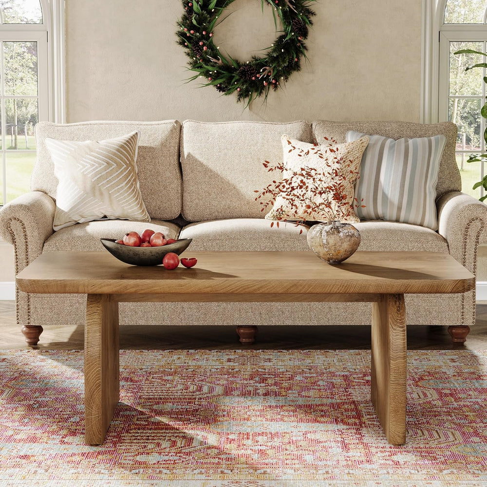 Tribesigns Rectangle Coffee Table, 47-Inch Wood Rectangular Living Room Table...