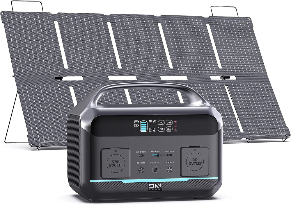 DaranEner 600W 576Wh Portable Power Station with 100W Foldable Solar Panel, P...