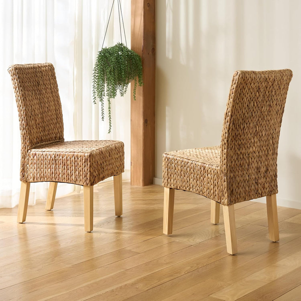 SAFAVIEH Furniture - Luz Dining Chair Set of 2 - Coastal Design - Natural Pin...
