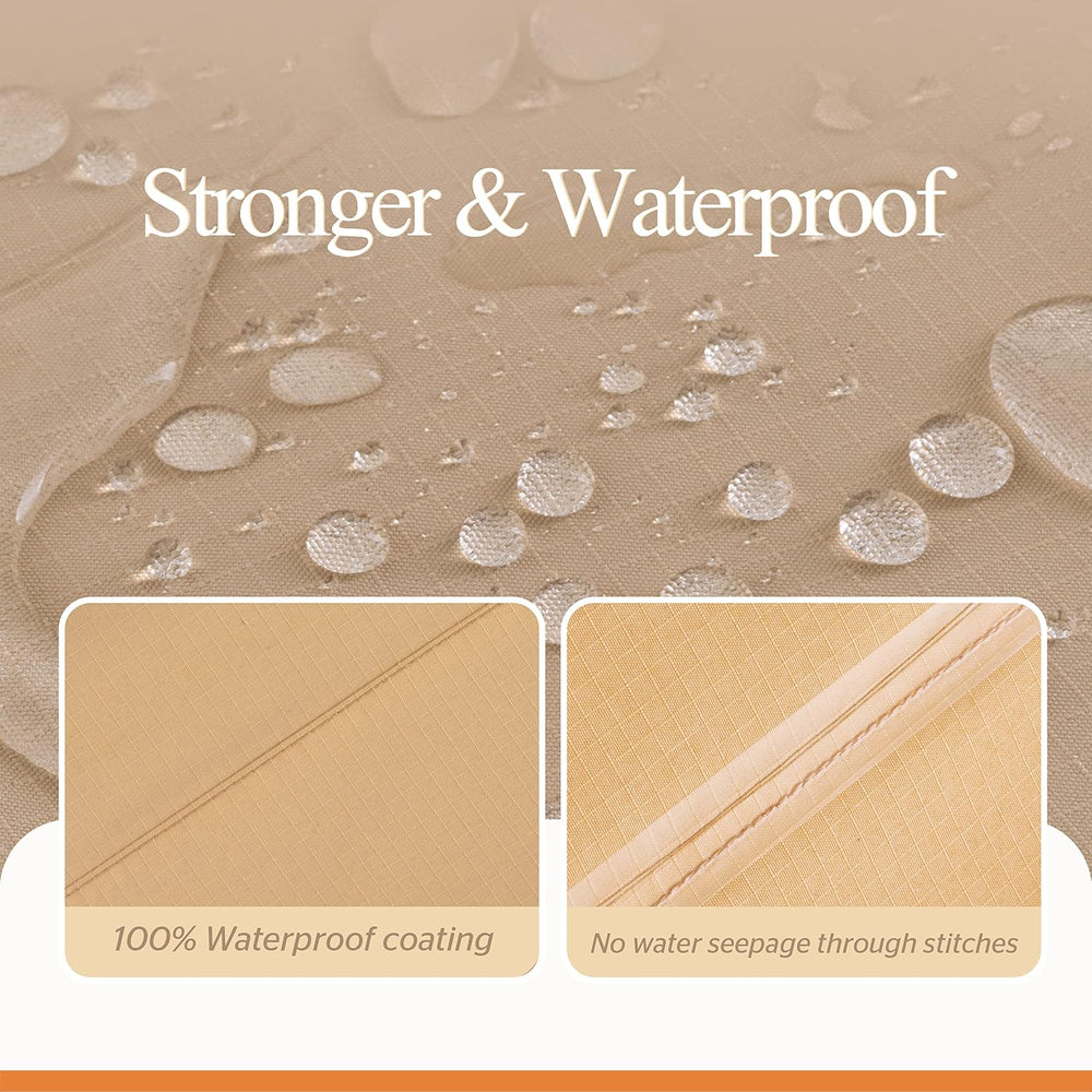 WJ-X3 Large Patio Furniture Cover, 108W x 84D x 31H Inches, Beige