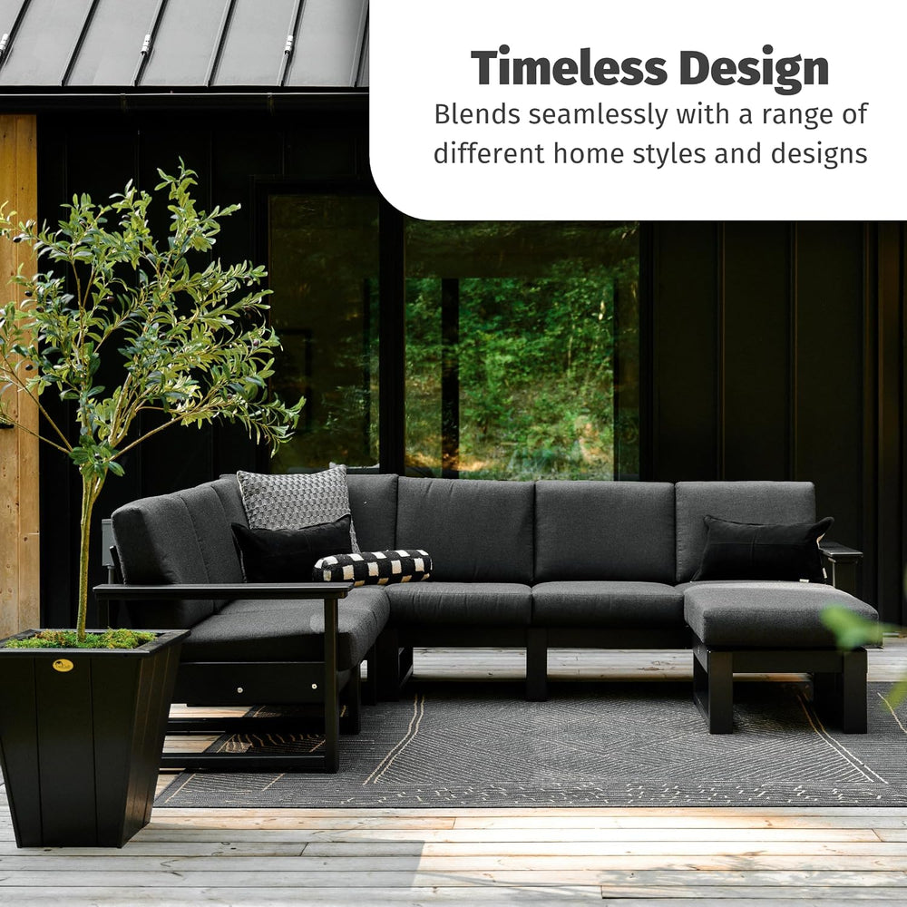 LuxCraft Poly Lanai Deep Seat Cushioned Outdoor Ottoman Table Padded Footrest...
