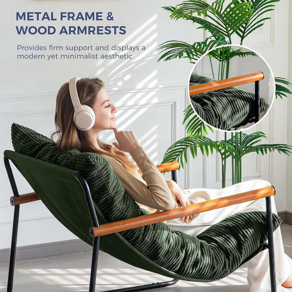 MAXYOYO Modern Accent Chair, Comfy Living Room Chair with Metal Frame | Accen...