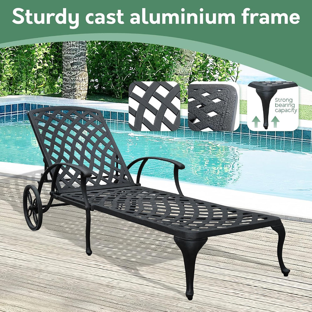 Chaise Lounge Chair Outdoor- Set of 2 Patio Pool Chairs Tanning Lounges for O...