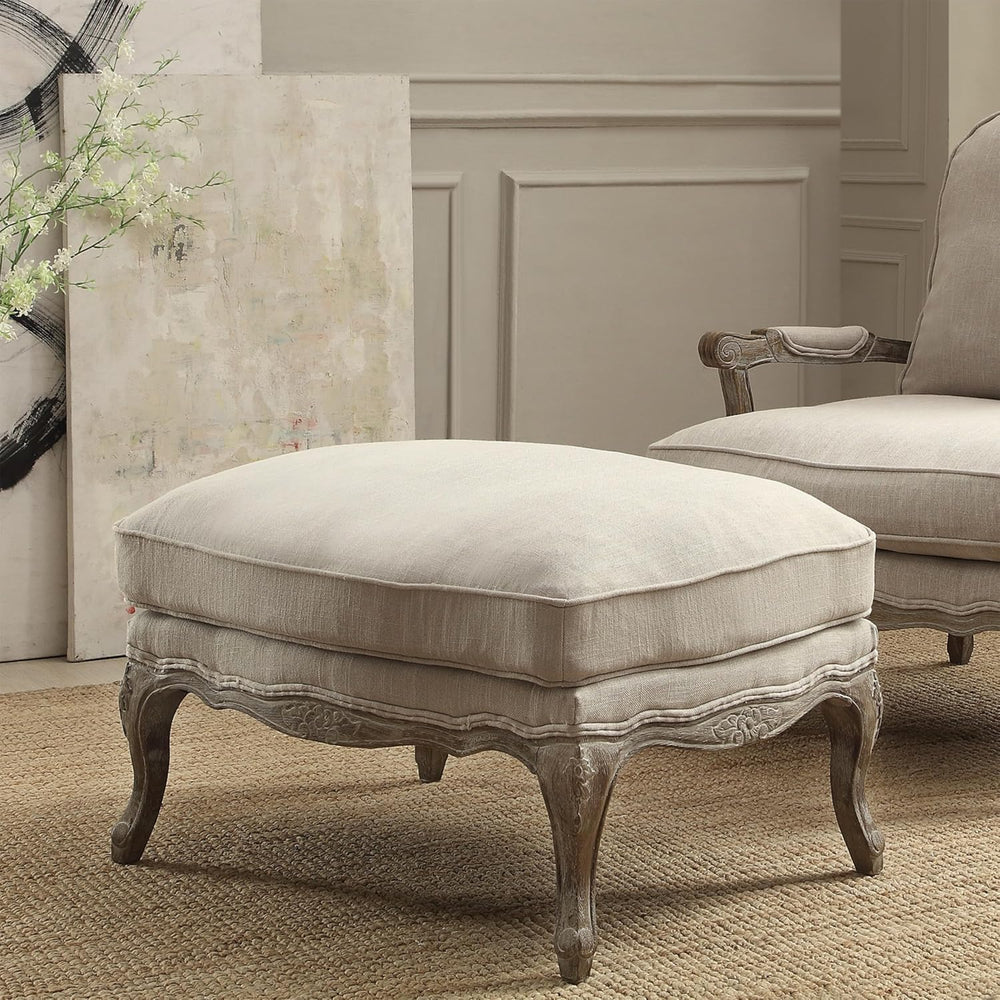 Lexicon Parlier Show Wood Ottoman - Rectangle Ottoman Pouf Foot Rest, Floral ...
