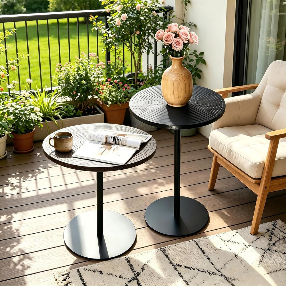 Small Round Side Table Set of 2 Drink End Tables for Living Room Small Spaces...