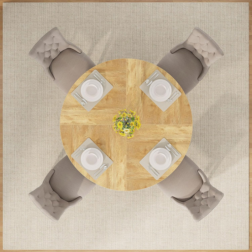 Tribesigns 47 inch Round Dining Table Wood Kitchen Table for Dining Room, 47&...