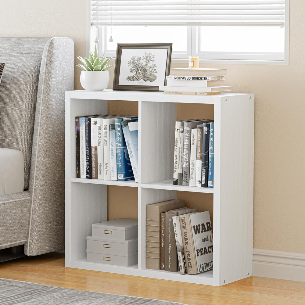 Cube Storage Organizer Bookcase, Decorative 11 inch Open Back Cubical Shelf w...