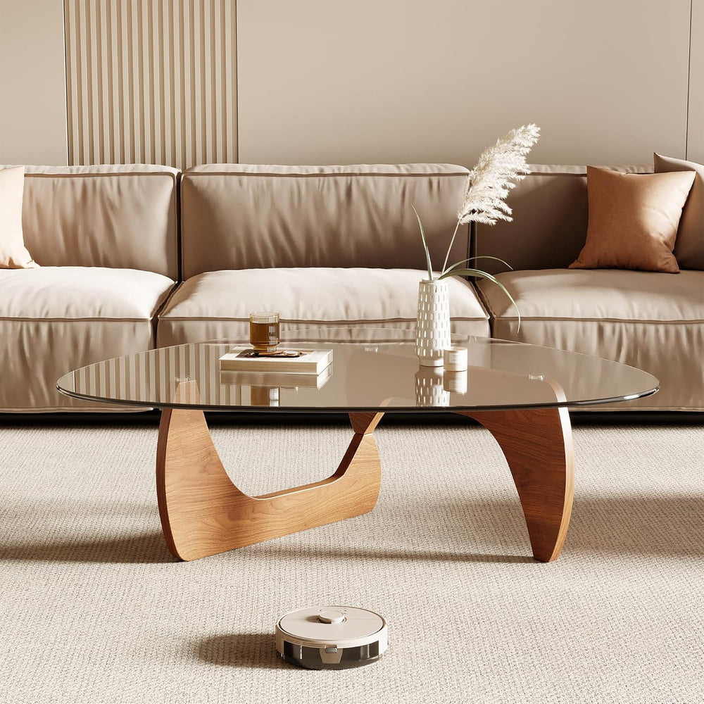 Honyee Morden Coffee Table, 42.5" x 28.5" x 16.1" Triangle Tem...