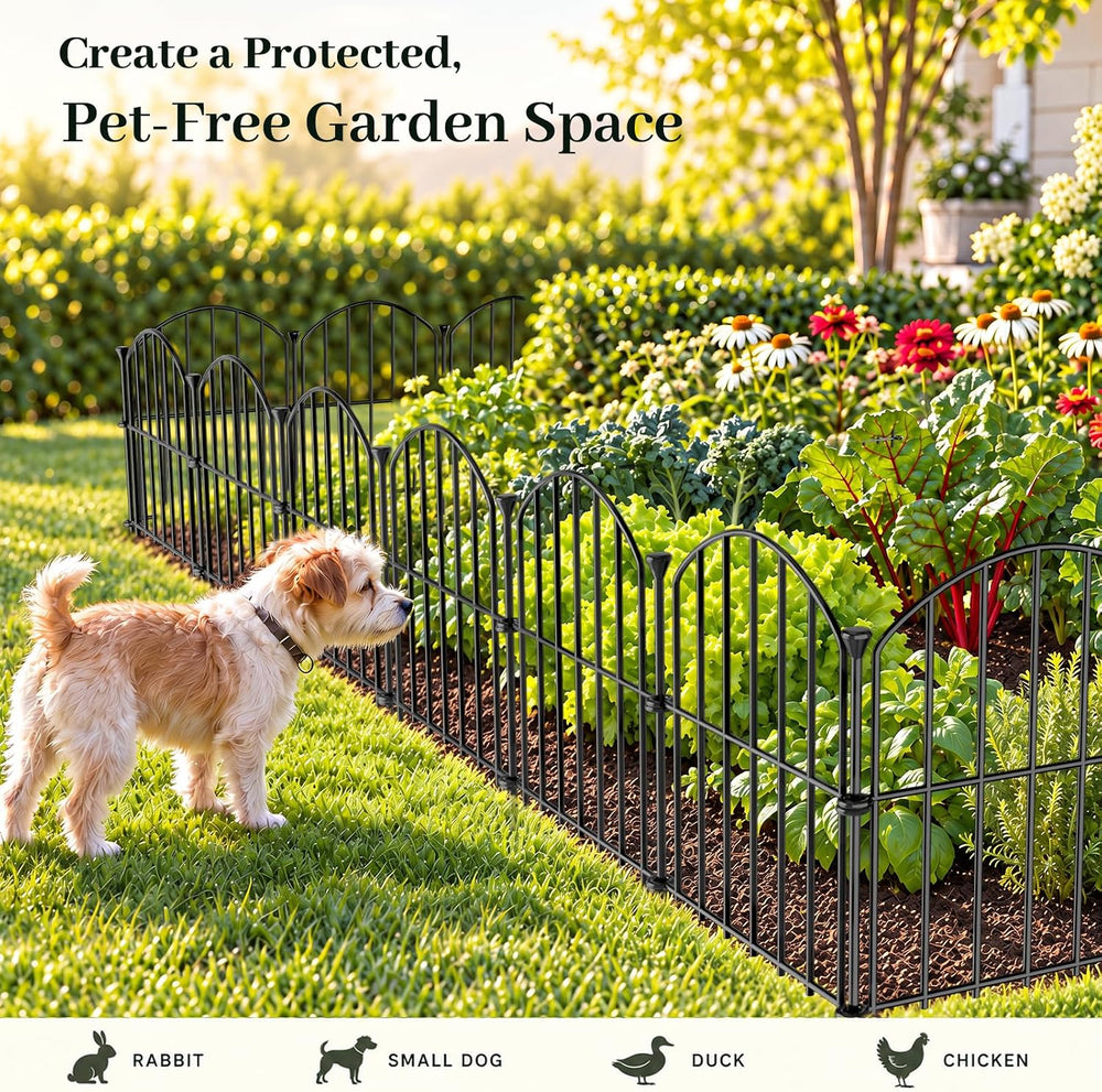 No Dig Garden Fence Panels, Dog Fence Outdoor for Yard, 20 Pack