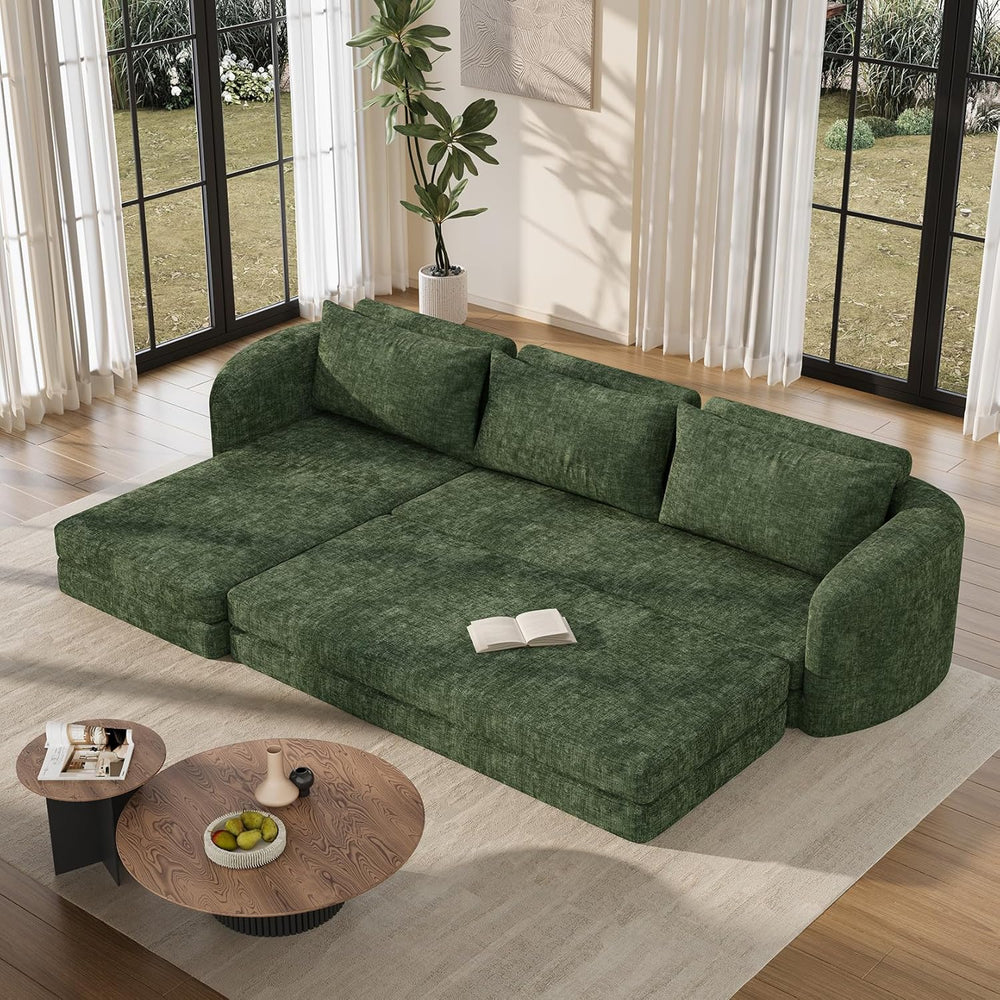 Vesgantti 110.2" Modular Sectional Sofa with Curved Armrest, 6 in 1 Conv...