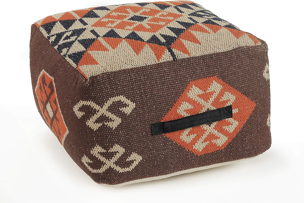 L. R. Resources, Inc. LR Home Handmade Bohemian Brown/Orange Cotton Square Po...