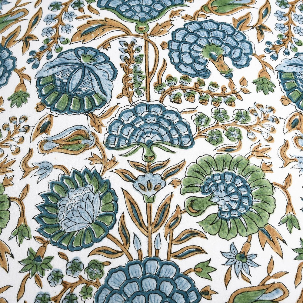 Ridhi Asparagus Green Block Print Cotton Pillow Cover 20x20 Inch Set of 2